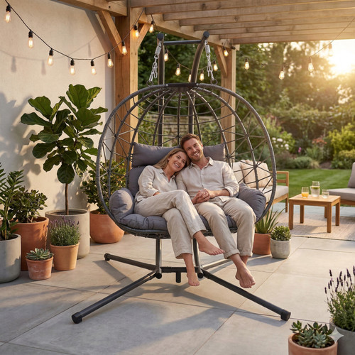 Double hanging egg chair - double, wth