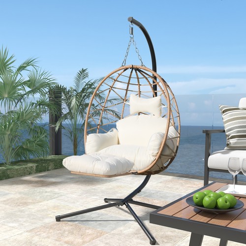 Hanging egg chair with stand - hanging, &