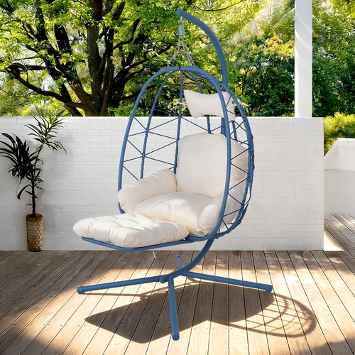 Blue hanging egg chair - blue,