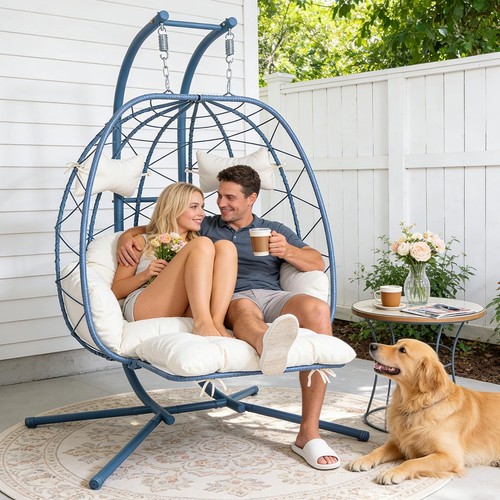 Double swing egg chair with - swing,