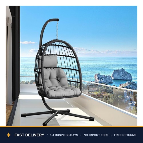 Hanging egg chair with stand - with,