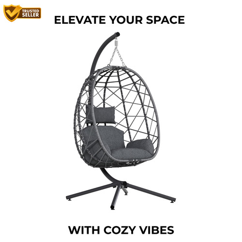 Hanging egg chair with - egg, stand