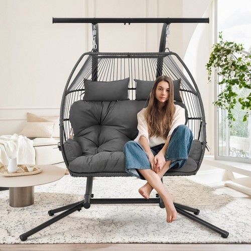 Person hanging egg - egg, chair