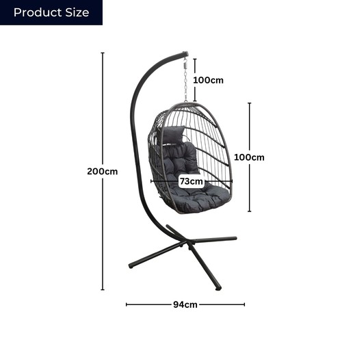 Grey hanging egg chair - chair, with