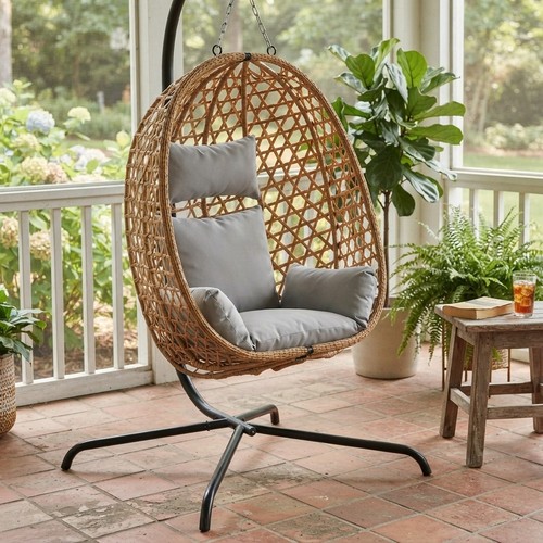 Hanging egg chair with stand - chair,