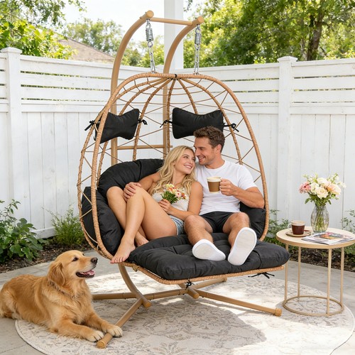 Double swing egg chair with - swing,