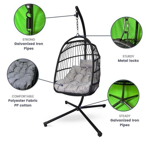 Hanging egg chair with stand - hanging,