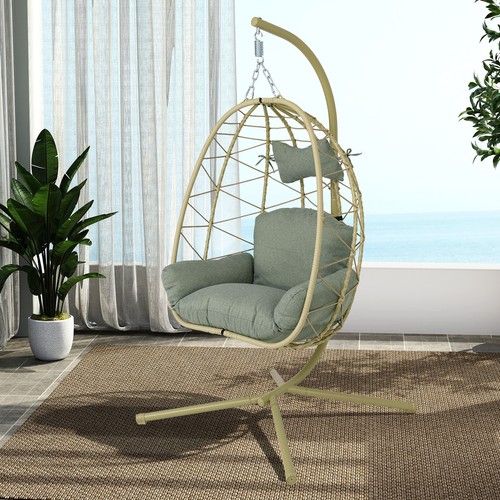 Rattan hanging egg swing - rattan,